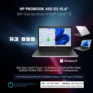 I5 8th Gene Hp Probook 450 G5 15.6inch Laptops For R3999