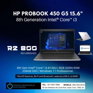 I3 8th Gene Hp Probook 450 G5 15.6inch Laptops For R2800