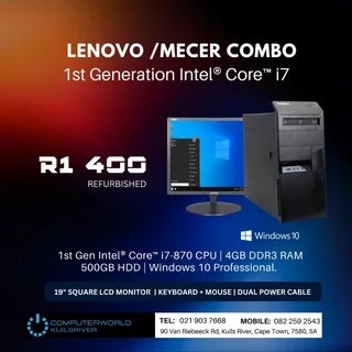 I7 Lenovo Or Mecer Towers With 19inch Lcds For R1400