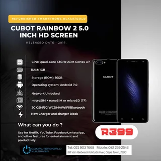 Special: Cubot Rainbow2 Android Cell Phones For R399