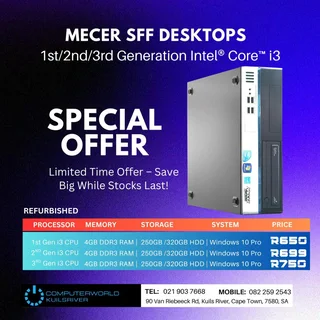 I3 And I5 Mecer And Lenovo Sff Desktops From R650