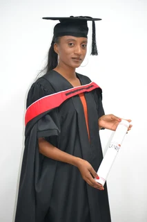 Graduation gowns, belts and caps