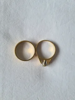 118CT YELLOW AND WHITE GOLD DIAMOND ENGAGEMENT AND WEDDING RINGS