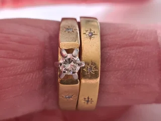 118ct Yellow And White Gold Diamond Engagement And Wedding Rings