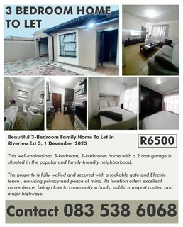 3 Bedroom Home To Let In Riverlea  Ext 3