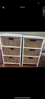Wooden Drawers with baskets