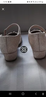 Sparkle glitter Gold Colour Flower girl shoe