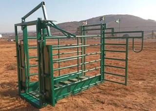 Cattle Scale Crate With Neck Clamp &amp; Side Gates