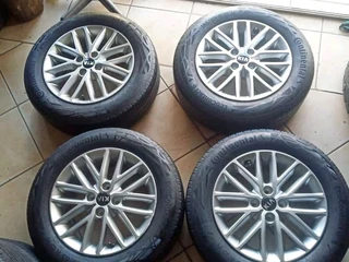 15 inch kia rio mags and tires available leave your whatsapp number if interested.