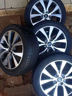 16 inch Hyundai mags and tires available.pcd 4x100. leave your whatsapp number if interested.