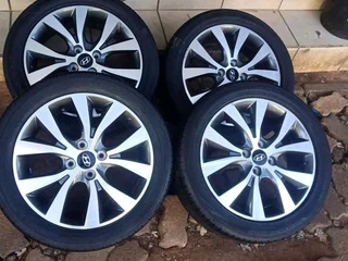 16 inch Hyundai mags and tires available.pcd 4x100. leave your whatsapp number if interested.