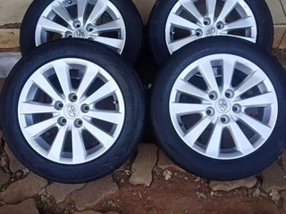 16 inch hyundai mags and tires available pcd 5x114. leave your whatsapp number if interested.