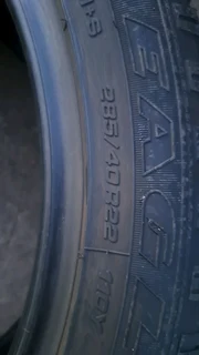 285/40R22 good year tires. leave your whatsapp number if interested.