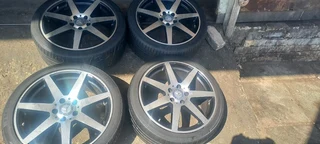 18 inche mercedes mags and tires 235 40R18, leave your whatsapp number if interested.