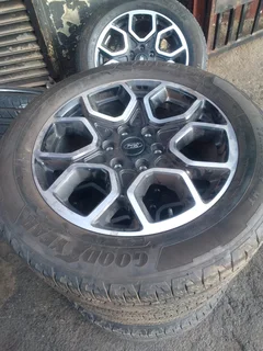 20 Inch Ford Ranger (Thunder, Raptor,  Wildtrak, Platinum, Stormtrak) rims with 255/55R20 Good Year