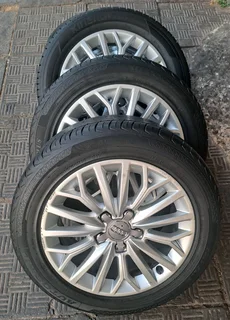  16-inch Audi mags with 205/55R16 tires. Call/WhatsApp0️⃣6️⃣8️⃣7️⃣5️⃣1️⃣4️⃣4️⃣4️⃣2️⃣