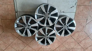  16-inch Hyundai (i20, Ascent) mag rims, 4x100 pcd. Leave your whatsapp number if interested.
