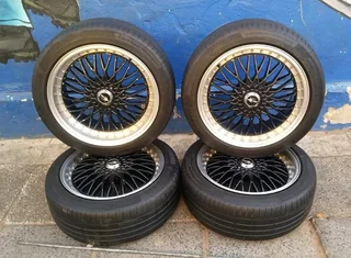 A set of 17 inch original Eagle rims universal PCD 5x112 / 5x100 PCD with continental tyres