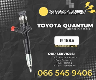 TOYOTA QUANTUM DIESEL INJECTORS FOR SALE ON EXCHANGE WITH WARRANTY