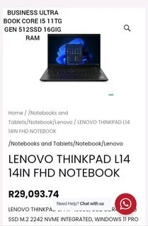 Lenovo l14 core i5 11th generation