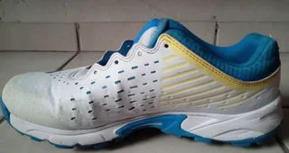 Puma Spike 22.1 White–Ultra Blue (Cricket shoes)