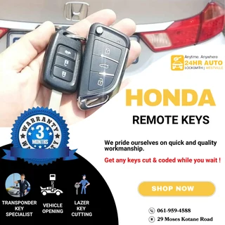Honda Remote Key | Spare key / All Lost Keys / Key Casing Replacement
