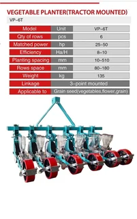Vegtable planter tractor mounted..