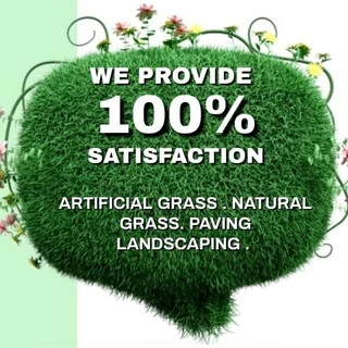 Artificial grass and paver