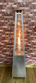 Pyramid Quartz Glass Tube Garden Flame Tower Heater Gas Outdoor
