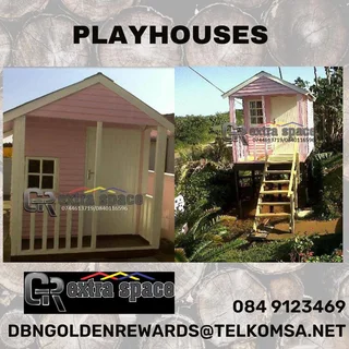 Jungle gyms and play houses, roundabouts