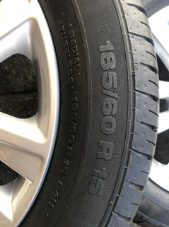 15 inch polo mags &amp; tires of 95% thread left. leave your whatsapp number if interested.