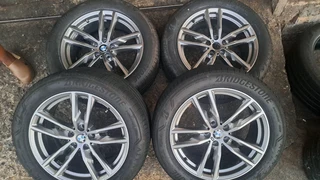 19 inche b m w mags and tires 245 50 r19, pcd 5x112. leave your whatsapp number if interested.