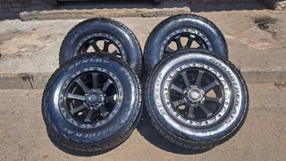 17 inche mags for bakkies and 265/65R17 tires. Leave your whatsapp number if interested.