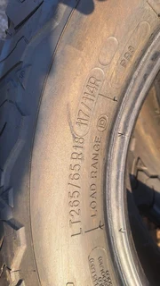 BFgoodrich tires of size 265/65R18, leave your whatsapp number if interested.
