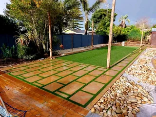 Paving and artificial grass installation