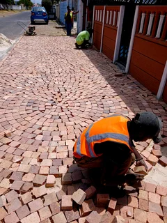 Half brick paving