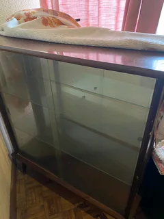 Mid century vintage glass Cabinet