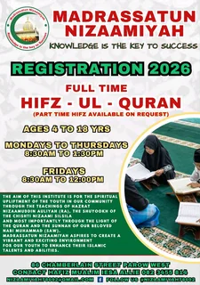 MADRASSATUN NIZAAMIYAH REGISTRATION 2026 NOW OPEN!