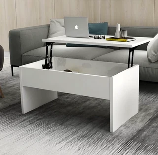 White lift top coffee table with storage