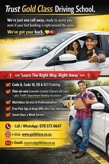 Code 8 Automatic, Code 10 And Eb/ec1 Driving School - All Southern Suburbs- Pass The 1st Time!!!