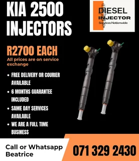 Kia 2500 Diesel Injectors For Sale With Warranty On