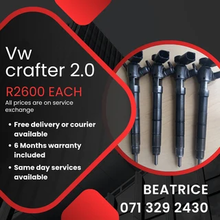 Vw Crafter 2.0 Diesel Injectors For Sale With Warranty