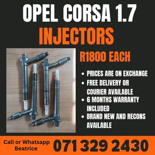 Opel Corsa 1.7 Injectors For Sale With Warranty On