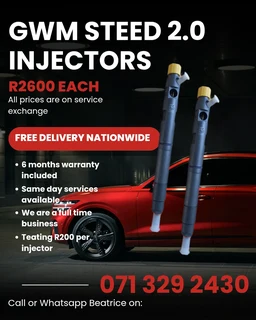 Gwm Steed 2.0 Injectors For Sale With Warranty On