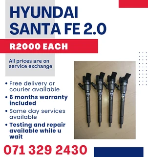 Hyundai Santa Fe 2.0 Diesel Injectors For Sale With Warranty