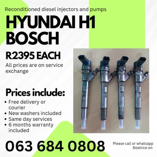 Hyundai H1 Bosch Diesel Injectors For Sale With Warranty On