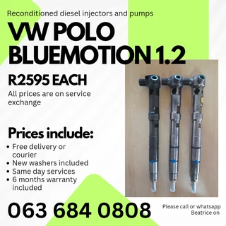 Vw Polo Bluemotion 1.2 Diesel Injectors For Sale With Warranty