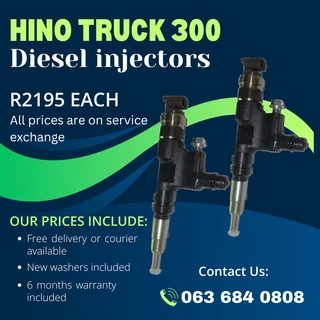 Hino Truck 300 Diesel Injectors For Sale With Warranty On