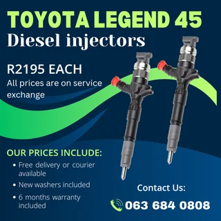 Toyota Legend 45 Diesel Injectors For Sale With Warranty