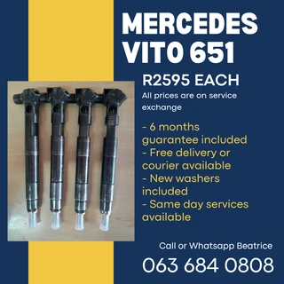 Mercedes Benz Vito 651 Diesel Injectors For Sale With Warranty On